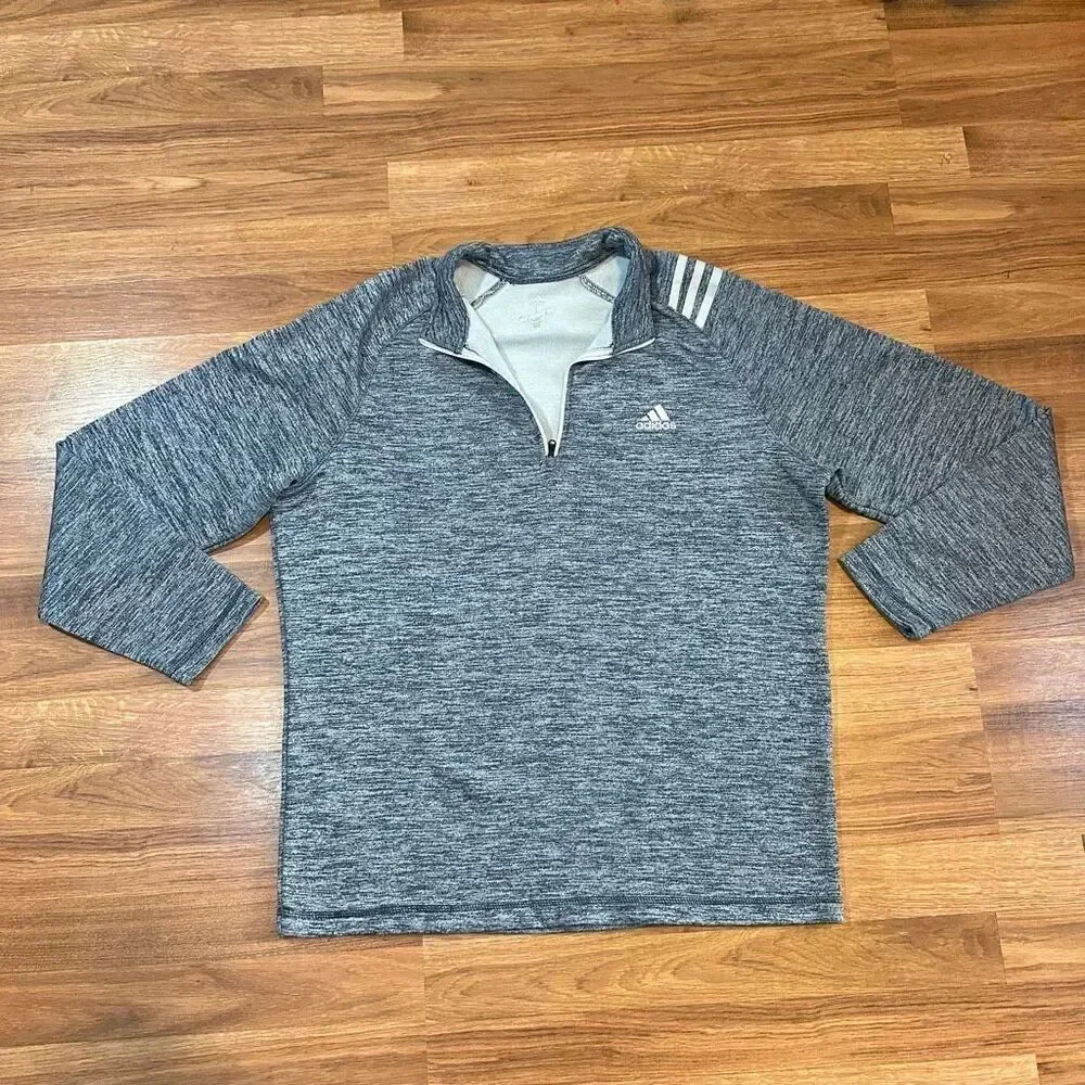 Adidas Golf Long Sleeve Quarter Zip Shirt Blue and Gray | Men Size Large